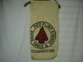 Vintage Red Flint Filter Sands &amp; Gravel Co Canvas Sack Eau Claire, Wi Arrowhead - £19.56 GBP