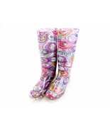 Rain Boots For Women &amp; Girls ~ Easy USA, Colorful Scribbled Circles Pattern - £14.17 GBP