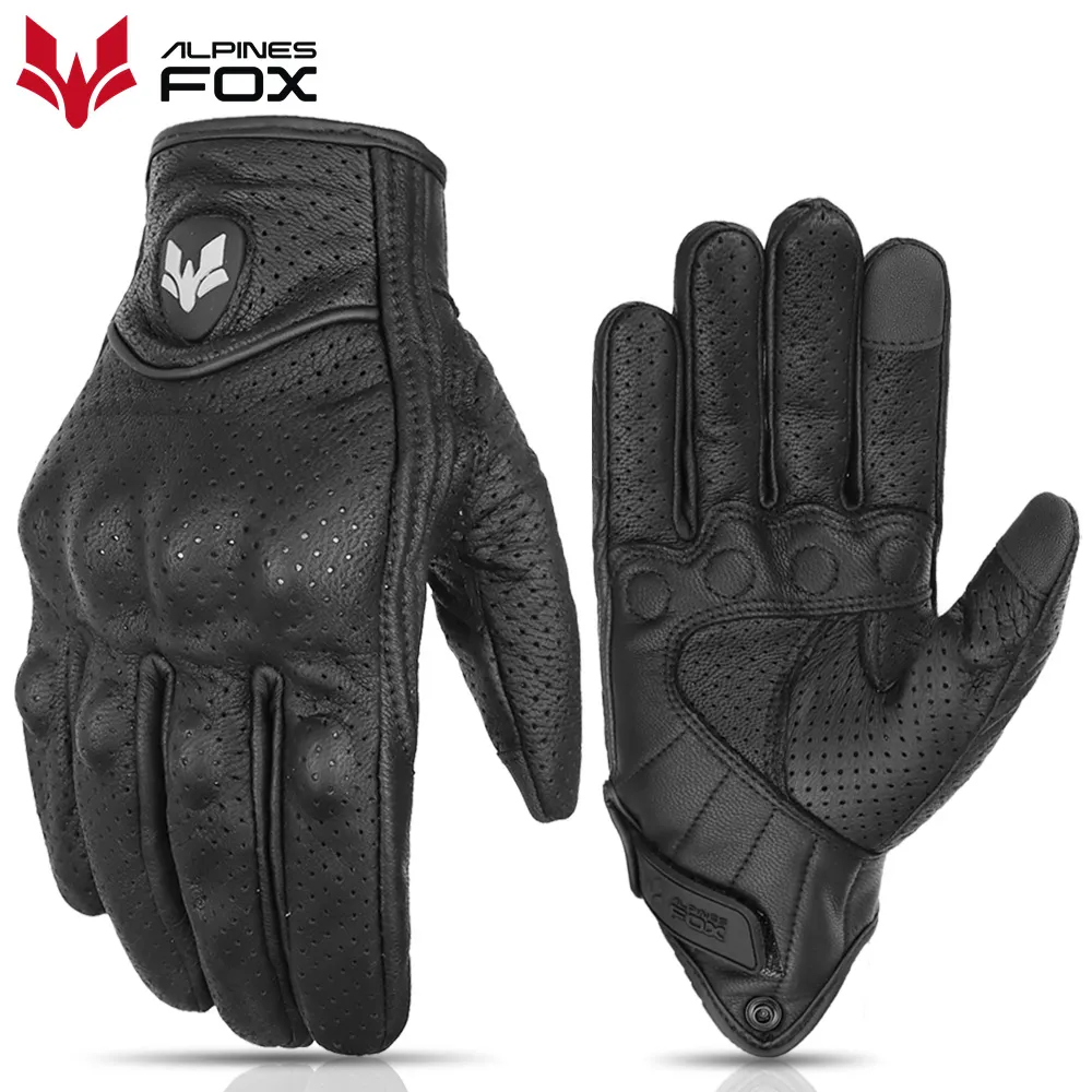 2023 Summer New Vintage Leather Motorcycle Gloves Men Black Wear-resistant - £23.22 GBP+