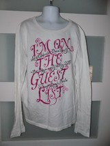 P.S. Aeropostale White LS I&#39;m On the Guest List Shirt Size XL (14) Girl&#39;s - $190.39 MXN