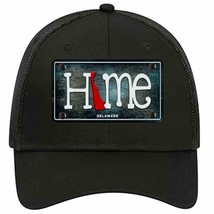 Delaware Home State Outline Novelty Black Mesh License Plate Hat - £23.17 GBP