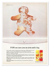 PAM Cooking Spray Gingerbread Man Vintage 1986 Full-Page Print Magazine Ad - $180.99 MXN