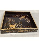 Vintage Gold Floral Lacquered Tray - 11.5x10.25x2” - $20.36 CAD