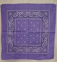 Wholesale Lot 3 22&quot;x22&quot; Paisley Light Purple Bandana - £3.32 GBP