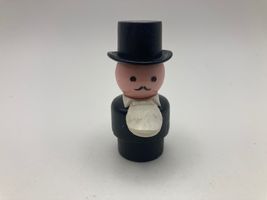 Vintage Fisher-Price Little People Wood Circus, Ringmaster In Tuxedo - $4.20