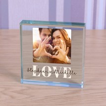 Personalised Glass Token Love, Valentine&#39;s Day Gift, Anniversary Gift, Gift For  - £10.44 GBP
