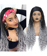 20 inch Micro box braid curly end 1b ombre greg lace wig afro curly lace... - $124.86 CAD