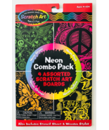 Scratch Art Neon Combo Pack 4 Boards + Stencil &amp; Stylus Melissa And Doug... - £10.61 GBP