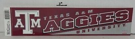 Wincraft Texa A &amp; M Aggies Bumper Sticker College Sports Football Baseball - $14.36