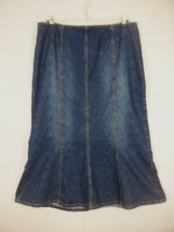 Venezia Denim Skirt Flare Trumpet Long Modest No Slit Blue Jean Dark Was... - $23.96