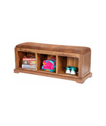 American Furniture Classics Solid Wood Hall Bench with Pinto Brown Micro... - $243.22 CAD