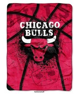 CHICAGO BULLS NBA BASKETBALL SPORTS FAN TWIN / FULL SOFT RASCHEL THROW B... - £37.53 GBP