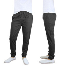 Galaxy By Harvic Men&#39;s Slim Fit Basic Stretch Twill Joggers in Black-XL - £16.36 GBP