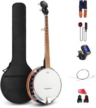 Vangoa 5 String Banjo Remo Head Closed Solid Back with beginner Kit, Tuner, - $285.99