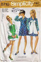 Vintage 1970 Teen's MINI-DRESS & VEST Pattern 8710-s Size 13/14 - £9.57 GBP