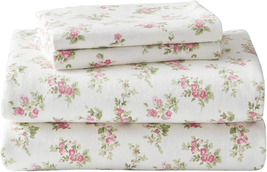 Laura Ashley Home - Queen Sheets, Cotton Flannel Bedding Set, Brushed for Extra  - £51.33 GBP