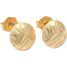 14k Gold Volleyball Earrings Sports Player Jewelry 8mm - £45.97 GBP