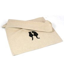 Black Cats Together Natural Beige Cotton Tea Towel Cloth - £5.02 GBP