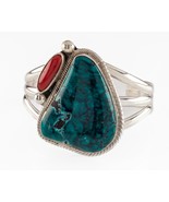 Navajo Roy Buck Sterling Silver Turquoise & Red Coral Wide Cuff Bracelet... - €616,62 EUR Navajo Roy Buck Sterling Silver Turquoise & Red Coral Wide Cuff Bracelet... - €616,62 EUR