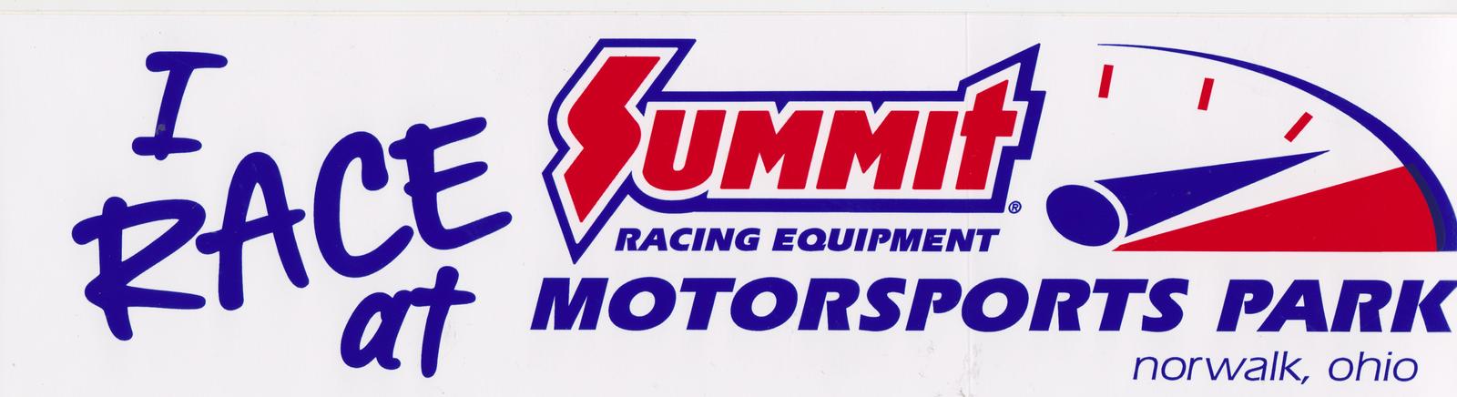 I RACE AT SUMMIT MOTORSPORTS PARK STICKER NORWALK OHIO DECAL DRAG RACING... - $7.99