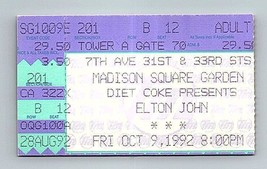 Elton John Concierto Ticket Stub Octubre 9 1992 New York Madison Cuadrado Jardín - $39.59