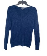 Brooks Brothers Women&#39;s Sweater Cashmere Cable Knit Long Sleeve V-Neck B... - £31.72 GBP