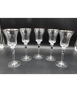 Mikasa Jamestown Crystal Fluted Water Wine Glass Goblet Platinum Austria... - $49.99