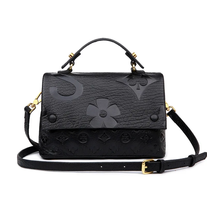 UKF New Leather Women&#39;s Shoulder Strap Handbag Women&#39;s Fashion Black Sho... - $141.51