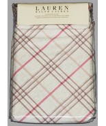 Ralph Lauren MARGAT MEWS Plaid 26&quot; x 26&quot; Tan Coral Khaki EURO Sham NIP $100 - $48.99