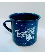 Jack Daniels Tennessee Mud Metal Tin Cup mug Blue Speckled Enamelware Ca... - £8.56 GBP
