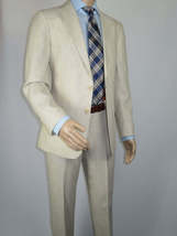 Men's ENZO Linen Spring Summer Suit Light Weight Breathable E58302-7 Natural image 9