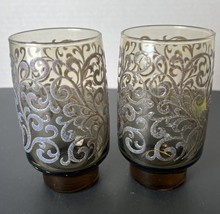 Vintage Glassware Tumblers Libbey Tawny Brown Prado Raised Scroll 12 Oz ... - £8.69 GBP