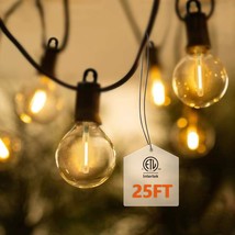 Outdoor String Lights 25Ft, Globe Patio Lights With 13 Edison Shatterproof Bulbs - £32.76 GBP