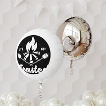 Floato™ White Mylar Balloon "Let's Get Toasted" Campfire Marshmallows Design, 22 - £24.24 GBP