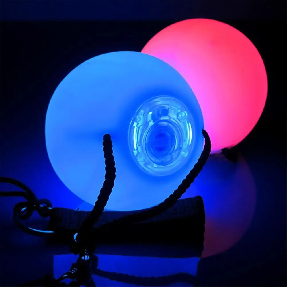 Play LED POI Ball Glowing Belly Dance Level Hand Thrown Balls A Motion Fitness P - £23.17 GBP