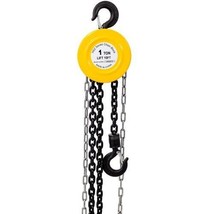 Chain Hoist 2200Lbs 1T Capacity 10Ft With 2 Heavy Duty Hook - Yellow - £49.46 GBP