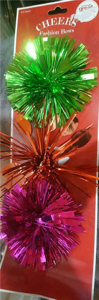 Cheers Fashion Bows - 3 Count Package - BRAND NEW IN PACKAGE - COLORFUL - $3.95