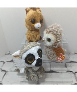 Ty Beanie Boos Lot of 3 Owl Horse Lemur 6&quot; Plush Stuffed Animals - $11.88