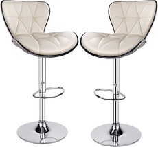 Leader Shell Back Bar Stools Set Of 2, Adjustable Bar Stool With Back,, ... - £164.45 GBP