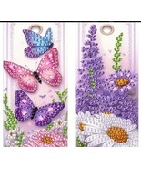 2 Floral Butterflies Bookmarks Diamond Jewel Art COMPLETED &amp; SEALED - €3,39 EUR