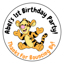 12 Personalized Baby Tigger Birthday Party Stickers Favors Labels tags 2.5&quot; - $12.49