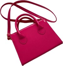 Women&#39;s Pu Leather Double Handle Square Bag Purse Mini Clutch Tote Bag Crossbody - £38.93 GBP