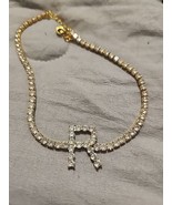 Womens Fashion Gold And Diamond Crystal Anklet Letter R - $9.31 CAD