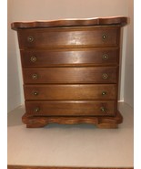 Vintage Oak & Wormy Oak 5 Drawer Jewelry Box-Homemade-16" Tall - $152.95