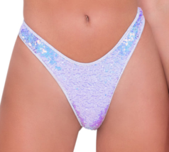Roma Costume | Sequin Thong Back Bikini Bottom, Lavender - £20.42 GBP