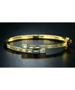 6.25CT Simulated Diamond Vintage Bangle Bracelet 14K Yellow Gold Plated ... - £157.68 GBP