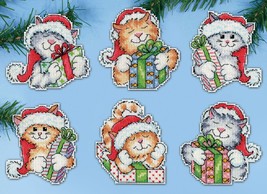 DIY Design Works Gifted Cats Kittens Christmas Plastic Canvas Ornament Kit - $24.95