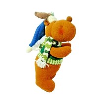 Holiday Moose Standing Bean Bag Plush Green Vest Scarf Blue Hat 11-inch NEW - £16.84 GBP