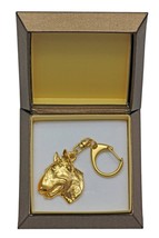 NEW, Bull Terrier, millesimal fineness 999, dog keyring, in casket, keyc... - £60.75 GBP