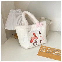 Cute Sanrio Handbag Japanese   Plush Toy Plushie Embroidered Lunch Bag Casual  P - £96.32 GBP